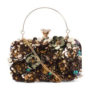 ALESSIA BIANCHI Floral Beaded Minaudiere Clutch